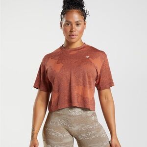 EUC Gymshark Adapt Camo Seamless Crop Top Sz M